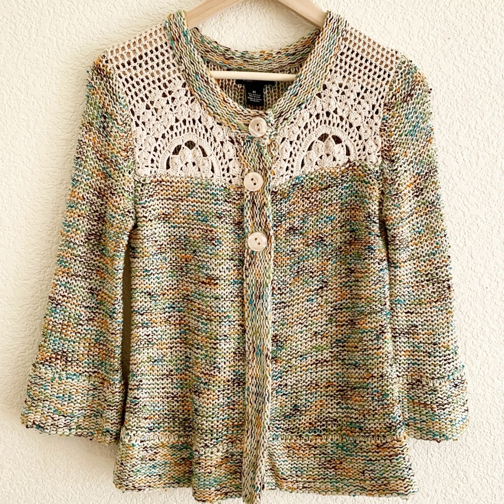 BCBGMaxAzria Knit Crochet Sweater